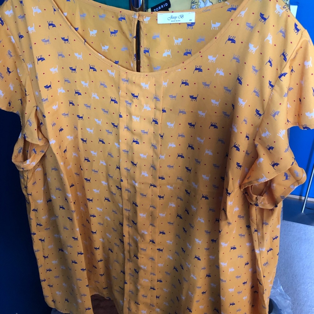 Cat Print Blouse